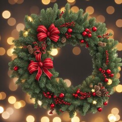 Fototapeta na wymiar christmas wreath with bells
