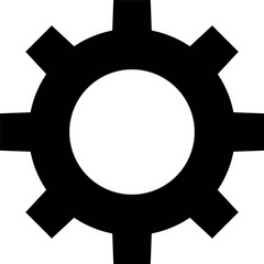 Gear icon sign. Black color. Industrial signs and symbols.