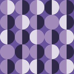 Retro half-circles check purple disco pattern