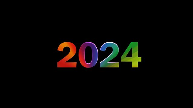2024 year Text Rainbow  color, Lesbian, Gay, Bisexual, Transgender, and Queer 2024 Text Animation .