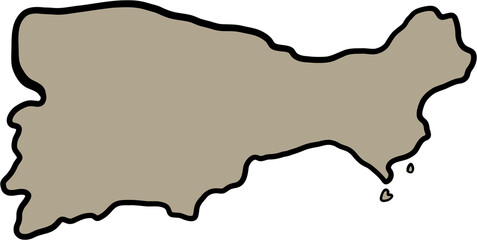 doodle freehand drawing of capri island map.
