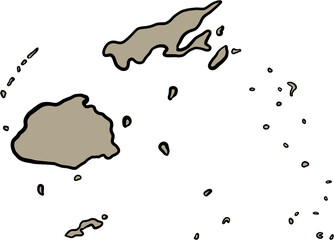 doodle freehand drawing of fiji island map.