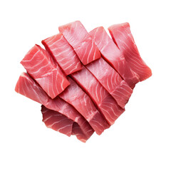 Sliced Fresh Tuna. Fresh tuna fish slices isolated on white background.