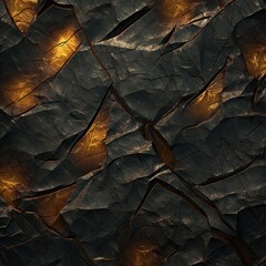 Fototapeta na wymiar Dark Emperor Gold Venturer Traveler Background Texture Pattern - Luxury Black and Golden Grunge Wall Stone and Metal Backdrop created with Generative AI Technology