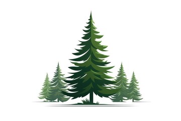 Pine tree icon on white background 