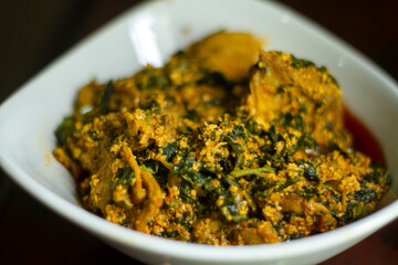 Nigerian food: A bowl of spicy Egusi soup
