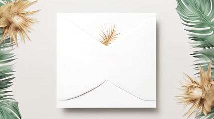 Mock up invitation card with flowers, ai generative