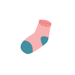 Vector illustration of pink socks on a light background. Flat style.