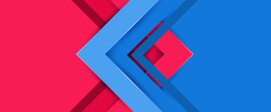 Versus battle concept background. Gaming competition between fighters or teams. Blank template with color-separated halves in red and blue. Flat comic style. Vector illustration.