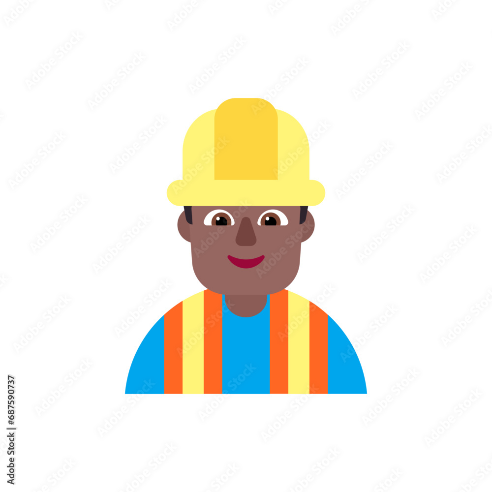 Wall mural man construction worker: medium-dark skin tone