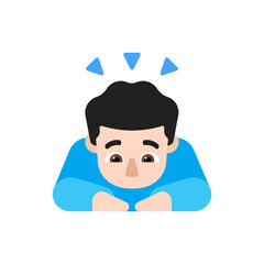 Man Bowing: Light Skin Tone