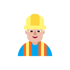 Man Construction Worker: Medium-Light Skin Tone