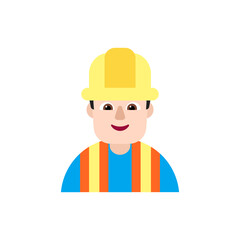 Man Construction Worker: Light Skin Tone