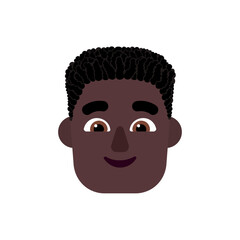 Man: Dark Skin Tone, Curly Hair