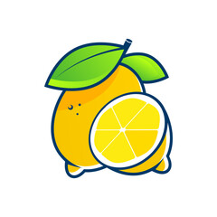 Lemon icon. Abstract modern logo of lemon icons lemon color