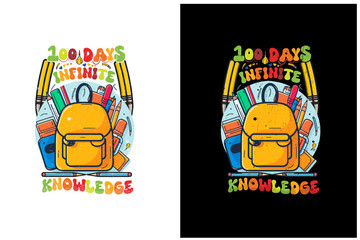 100 days of school kids tshirt design