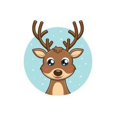 Christmas Reindeer logo, vector illustration