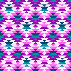 Modern Pink Aztec diamonds mosaic pattern