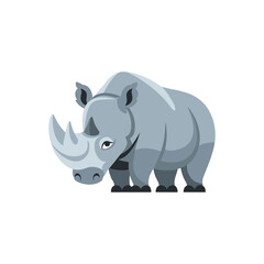 Flat vector illustration of a Rhinoceros