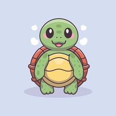 Vector illustration of a cute baby turtle