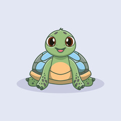 Cute baby turtle vector illustration