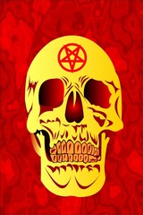 Skull with a pentagram on the forehead