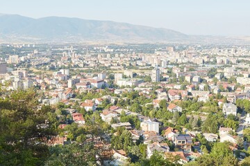Hiking from Matka Canyon to Vodno Mountain near Skopje, North Macedonia - obrazy, fototapety, plakaty