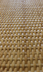 Texture Of Thin Wooden Rattan Surface Angle View Closeup Stock Photo
