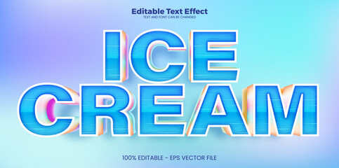 Ice Cream editable text effect in modern trend style