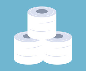 Toilet paper roll towel bathroom sanitary hygienic concept. Vector flat graphic design illustration	