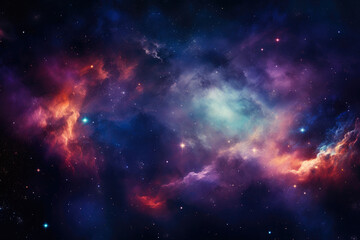 Fototapeta premium Stellar Dreamscape: Nebula in Purple and Blue