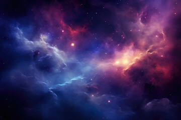 Sapphire Skies: Galactic Nebula and Stars