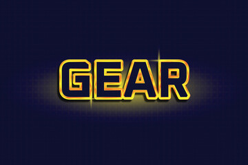 Gear 3d editable text effect template design