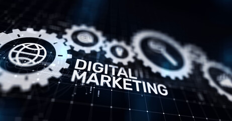 Digital marketing, Online advertising, SEO, SEM, SMM. Business and internet concept.