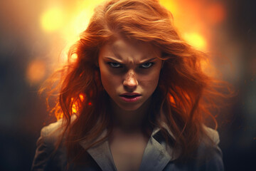 Fototapeta premium Indignant Female Persona Portrayed