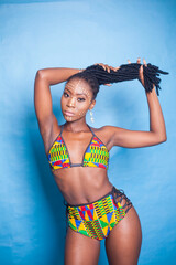 Beautiful African swimsuit model in Ankara 