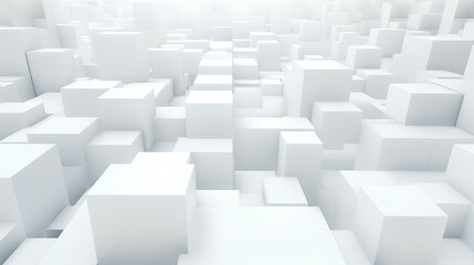 white and grey abstract rectangles perspective background. wallpaper, banner. generative AI