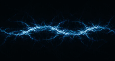 Cool blue abstract lightning, plasma and power element background - 687598357