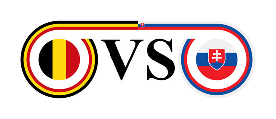 concept between belgium vs slovakia. vector illustration isolated on white background