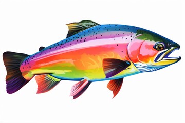 Rainbow trout icon on white background