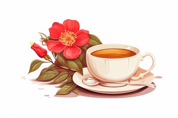 Rosehip Tea icon on white background