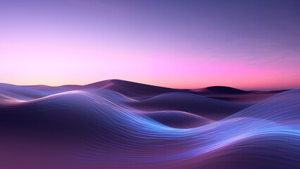 Flowing Data Lines on a Desert