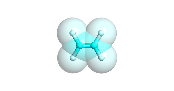 Tetrafluoroethylene, Teflon precursor 3D molecule in 4K