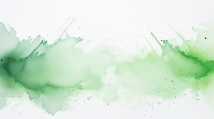 Obraz premium fresh green watercolor surface with splatters on white background, illustration