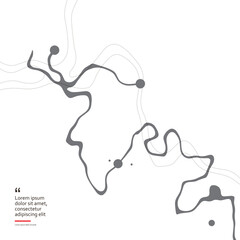 Stylized topographic contour map. Geographic line and tain relief. Abstract lines background. Cartography illustration.