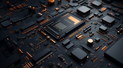Detailed sci-fi electronics technical background