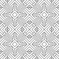 Vector seamless pattern. Modern stylish texture. Monochrome, linear abstract background.