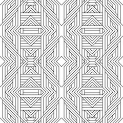 Vector seamless pattern. Modern stylish texture. Monochrome, linear abstract background.