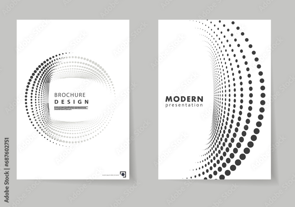 Poster halftone design on cover brochure. minimal design. colorful gradient vector background. modern templ