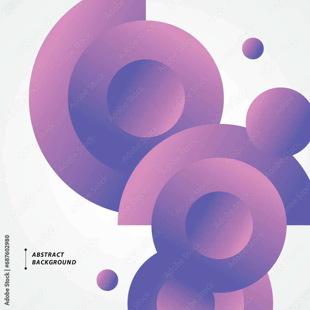 Poster Dynamic abstract connect circles design. Gradient circles modern graphic element. Geometric technology symbol.